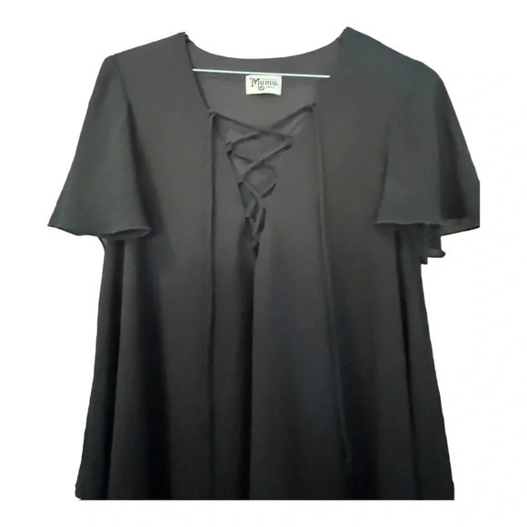 Show Me Your MuMu Kylie Lace Up Black Dress Women Size Small - Picture 5 of 10